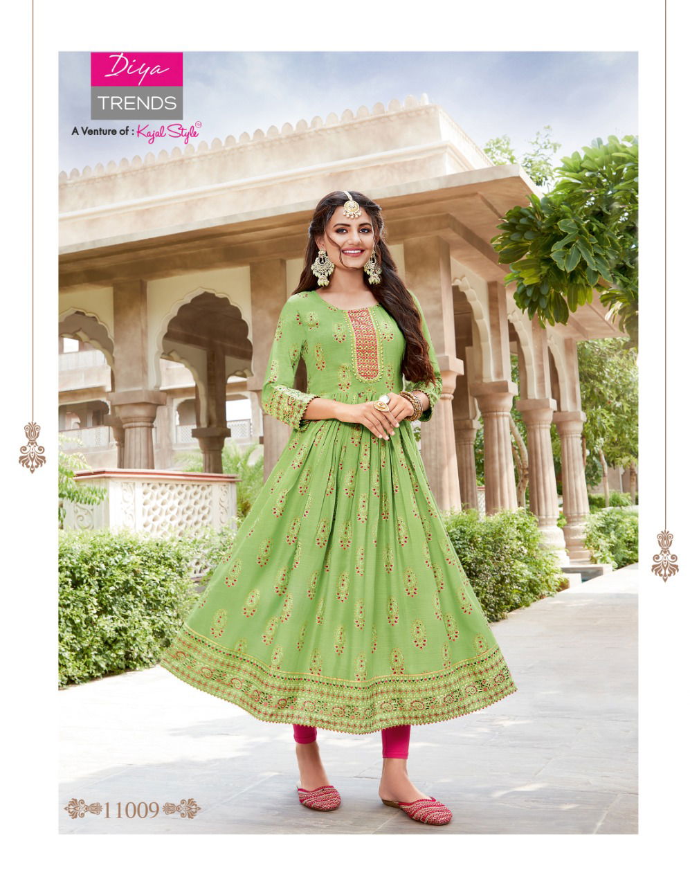 Ethnicity 11 Fancy Designer Festive Wear Rayon Fancy Embroidery Kurtis Collection